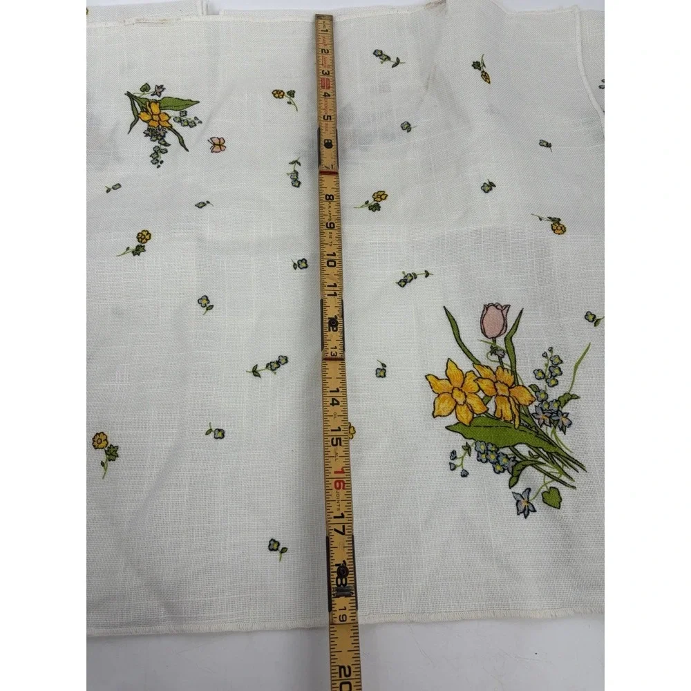 VTG Floral Linen Napkins Set of 6 Cottagecore Table Decor Spring‎ Farmhouse